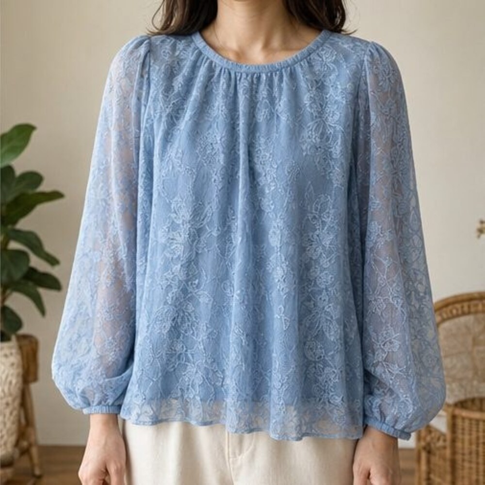 Blue Tunic Blouse - Picture 2 of 6
